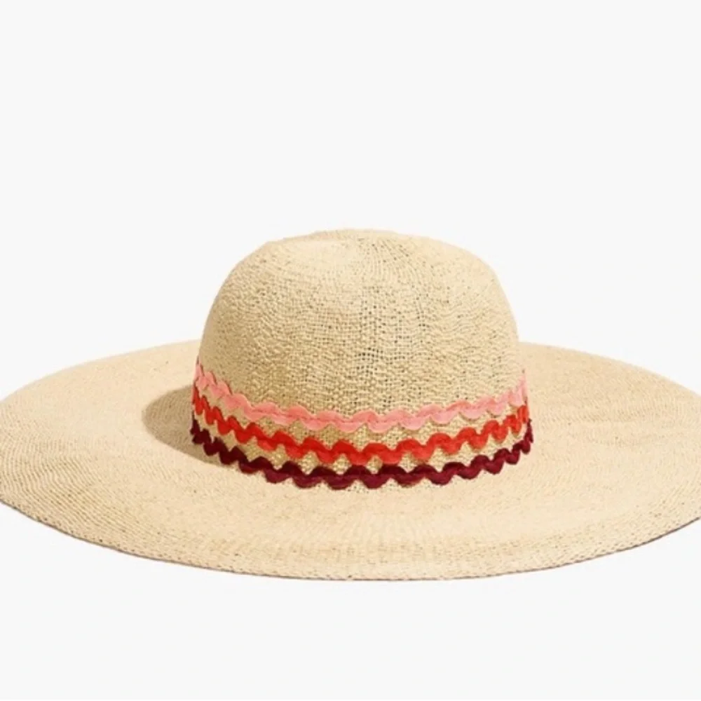Biltmore for Madewell Wide Rim Rick Rack Straw Sun Hat M/L